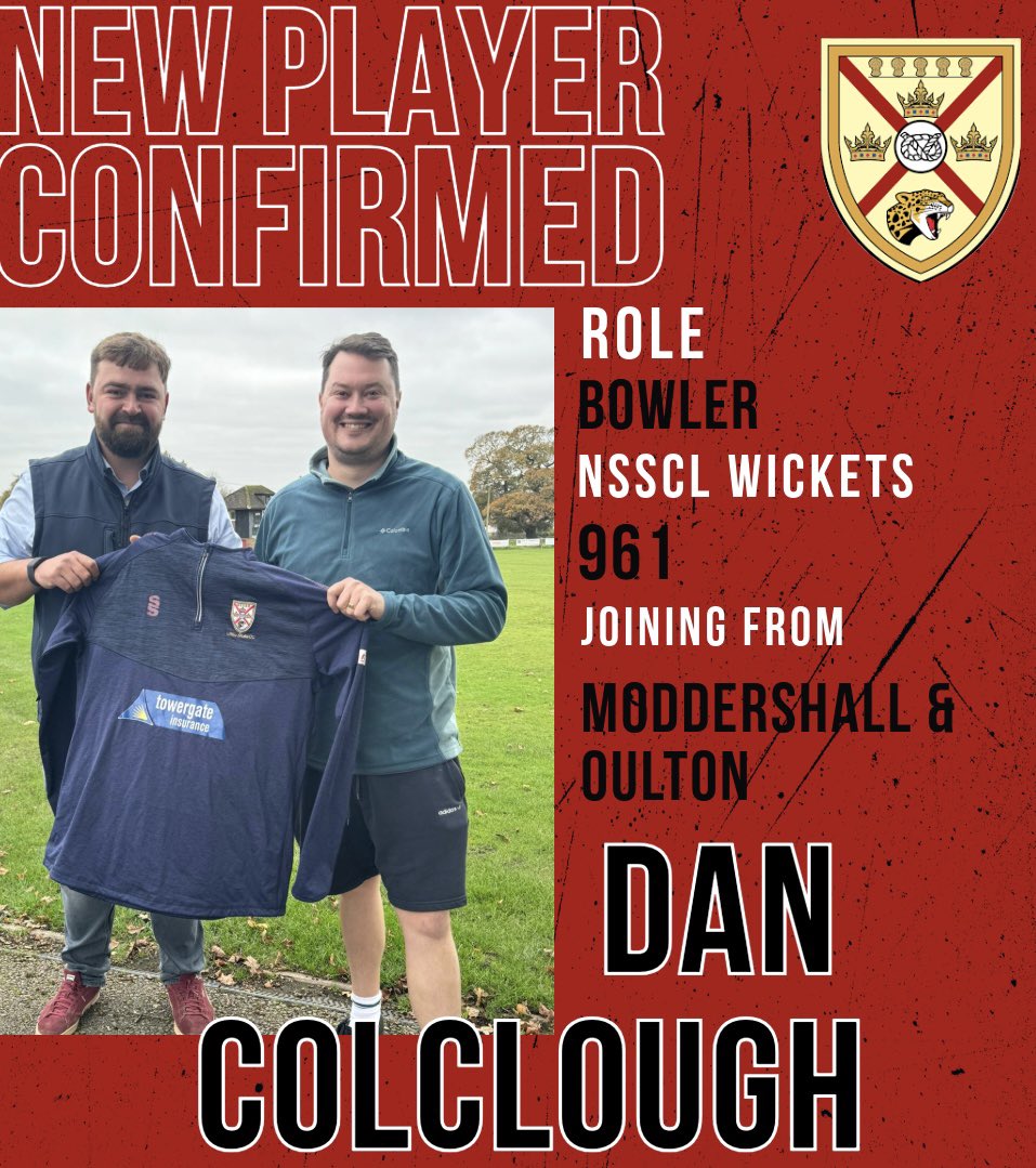 LittleStokeCC's tweet photo. We are delighted to announce that Dan Colclough is joining Little Stoke CC for the 2025 campaign. 

Dan took 47 wickets for Moddershall  last season with a best of 7/15. 

We are very much looking forward to seeing him take wickets at the Sid Jenkins Ground next season. https://t.co/21hZ82gFSD