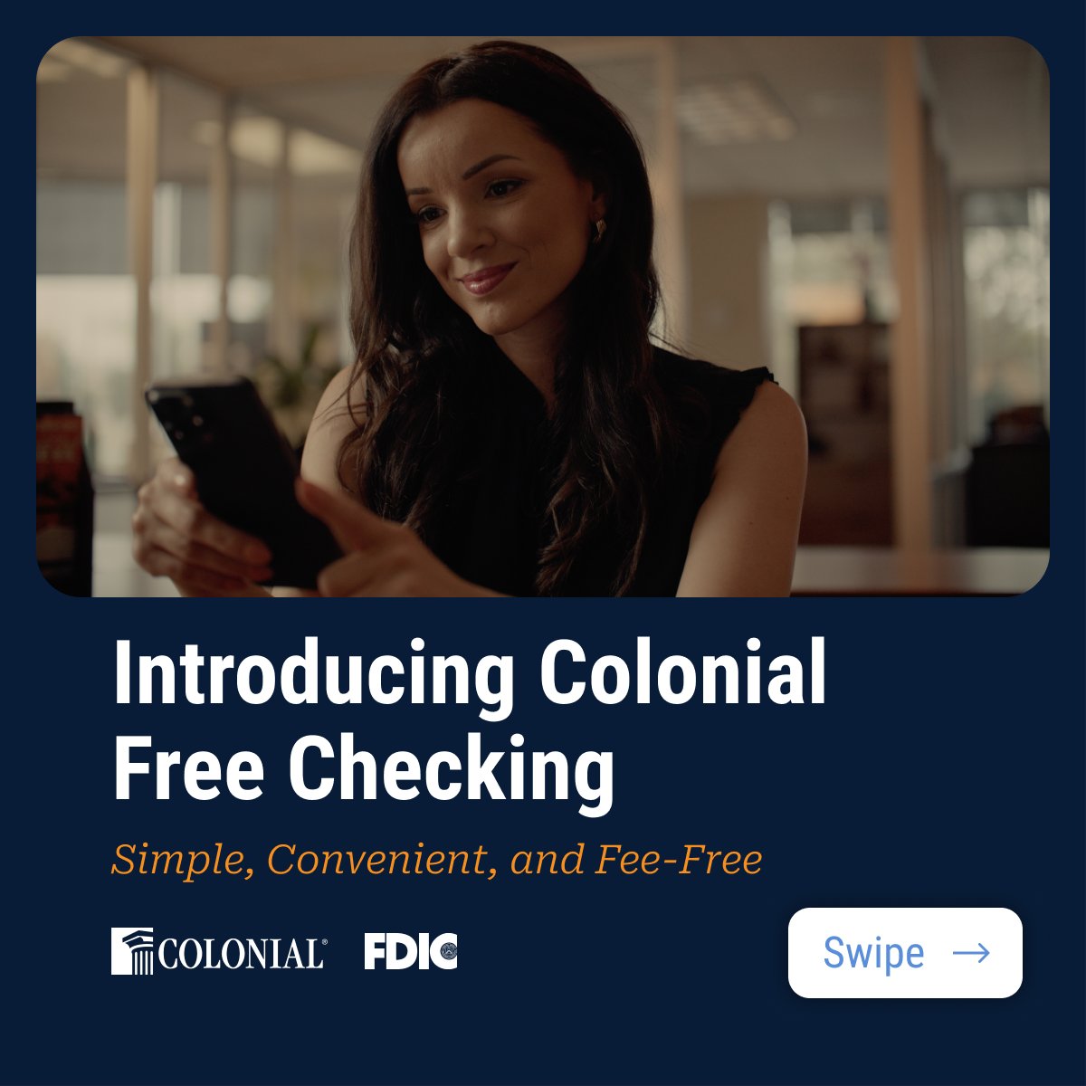 ColonialBanking's tweet image. Introducing Colonial Free Checking: simple, convenient and fee-free. Open your account today and enjoy all the essentials without the monthly fees! 

Open your account online: gocolonial.com/openaccount.

#CheckingAccount #GoColonial #ColonialSavings