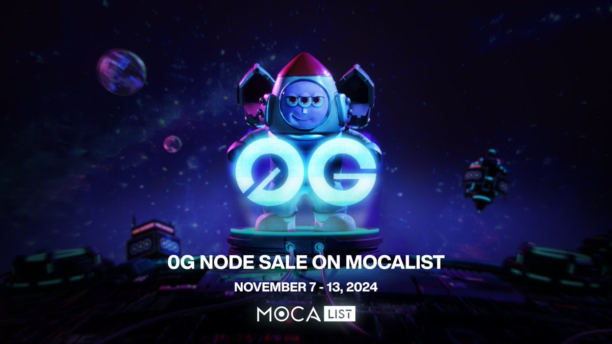 SOON: <a href="/0G_labs/">0G Labs (Home of Infinite AI)</a> Node Sale on MocaList 🔥

0G is bringing decentralized AI technology to the masses.

Through #MocaList, the <a href="/Moca_Network/">Moca Network</a> and CoinList communities will enjoy priority access to the AI Alignment nodes and be eligible to earn token emissions for securing the network.