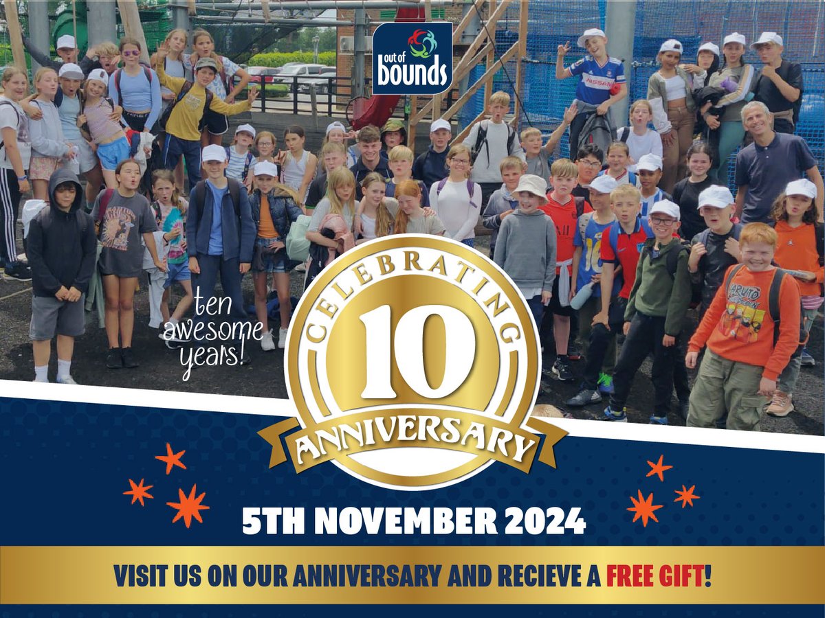 It's our 10th anniversary tomorrow🥳

Don't forget to check out our last post about our birthday to find out how to receive your free gift from us🎁

And for the chance to win a Day Ticket, follow the instructions on that post too!!

#OOB #OutOfBounds #EscapeTheOrdinary