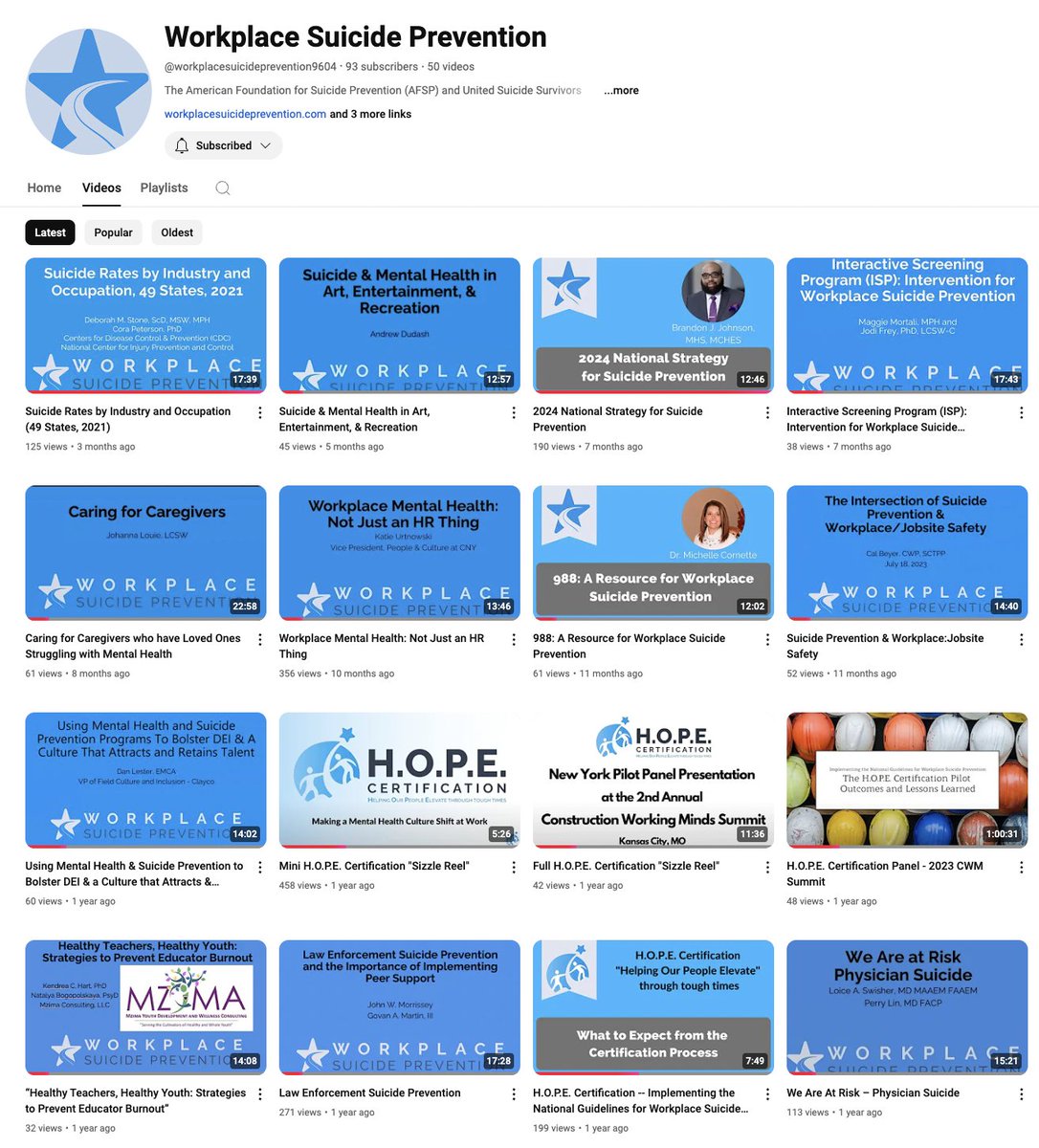 Subscribe, share, and check out some of our top videos, including Workplace Mental Health: Not Just an HR Thing, Mental Health and Architecture, and Law Enforcement Suicide Prevention. Watch now: loom.ly/pHWx4R4