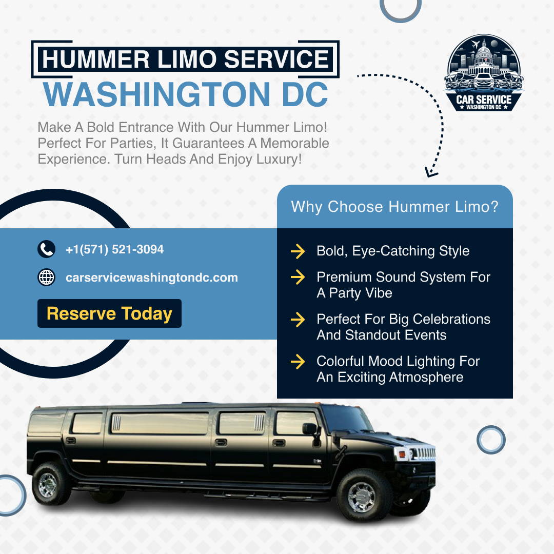 CarServiceWDC's tweet image. Experience Luxury Hummer Limo Service in Washington, DC! ✨🚙

🌐 Website: carservicewashingtondc.com
.
.
#dclimo #hummerlimoservice #luxurytravel #dcnights #VIPExperience #dcluxury #chauffeurservice #weddinglimo #promlimo #nightout