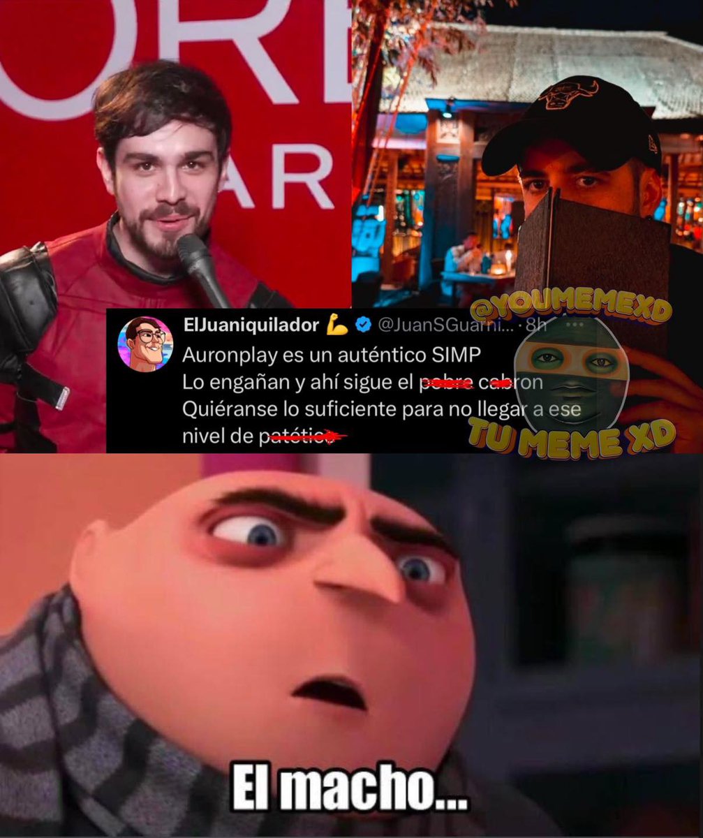 youmemexd's tweet photo. ‘Juan Guarnizo’ al enterarse de la posible reconciliación de ‘Auron Play’ y ‘Gemita’. Una vez más. GRACIAS TEMACH 👏‼️ https://t.co/Rv09BUbeea