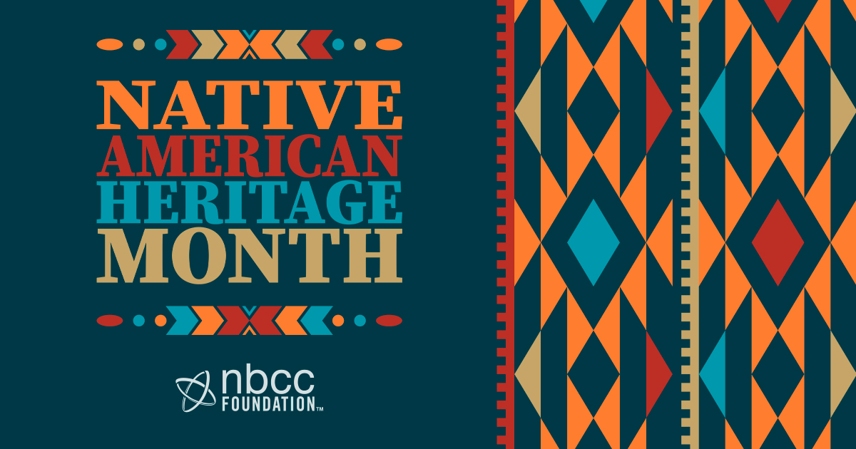 NBCCFoundation's tweet image. This #NativeAmericanHeritageMonth, we honor Indigenous resilience, culture, and history. Let’s also prioritize mental health by supporting culturally relevant resources that foster healing from intergenerational trauma. Together, we uplift and celebrate Native voices. #NAHM