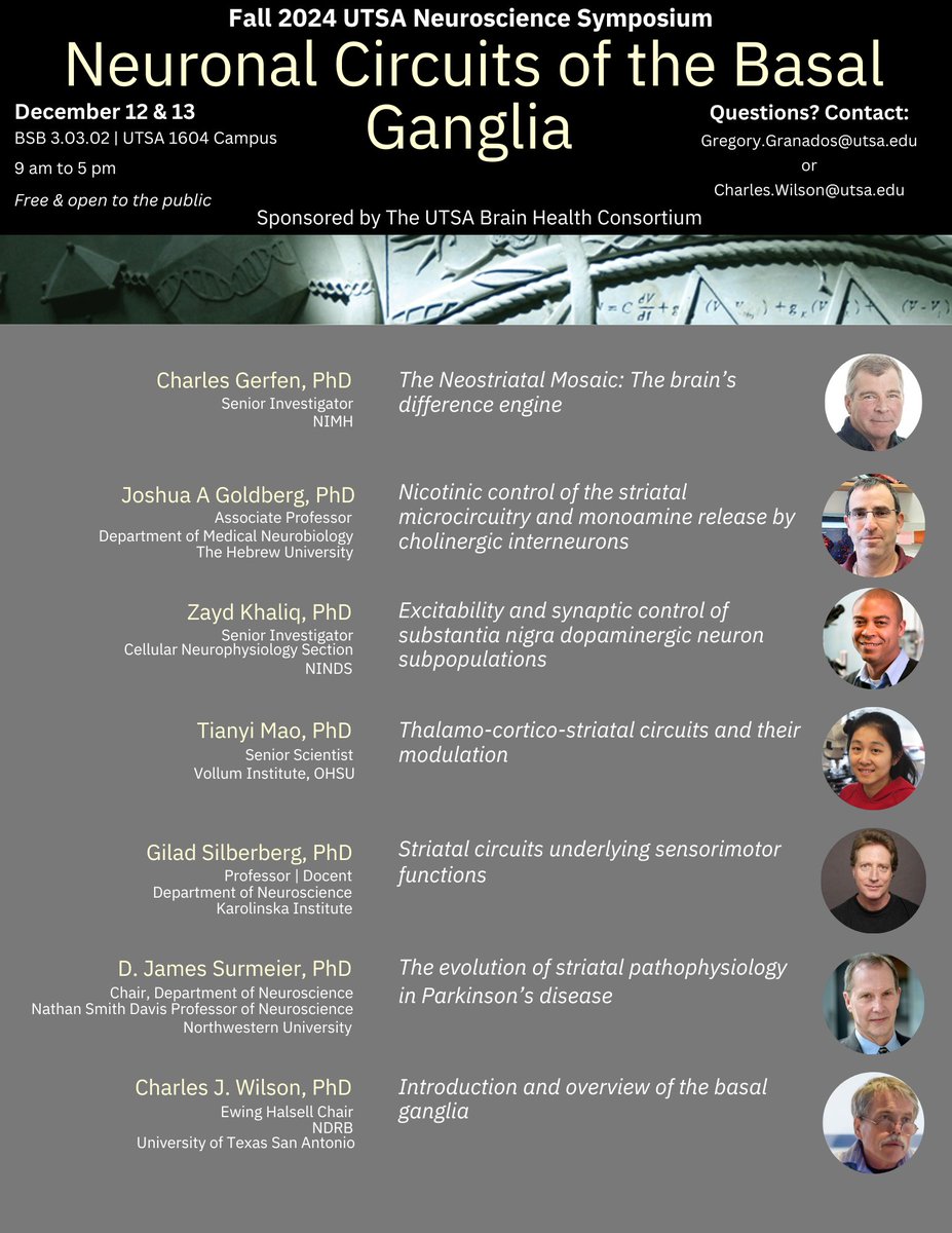 UTSANeuroDevRe1's tweet image. Hey Runners! Check out our Fall 2024 Neuroscience Symposium happening soon.

#utsa #utsaroadrunners #utsastem #utsandrb #neuroscience #birdsup