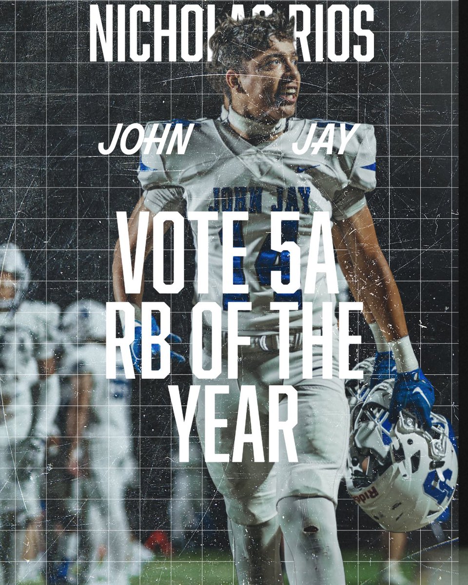 Vote for Nic!

<a href="/texashsfootball/">Texas HS Football</a> <a href="/JayMustangFB/">John Jay Mustang Football</a> 

texashsfootball.com/5a-rb-of-the-y…