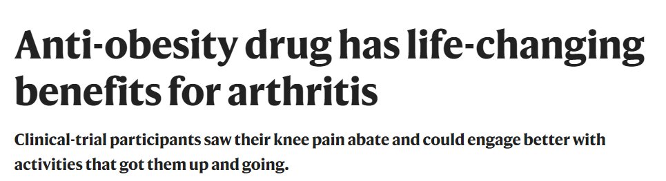 DrAmitKmrAIIMS's tweet photo. How can nature news articles be clickbait?  What's up with semaglutide and pain reduction in osteoarthritis? #medtwitter #critiacalappraisal https://t.co/f3KvIon5Ky