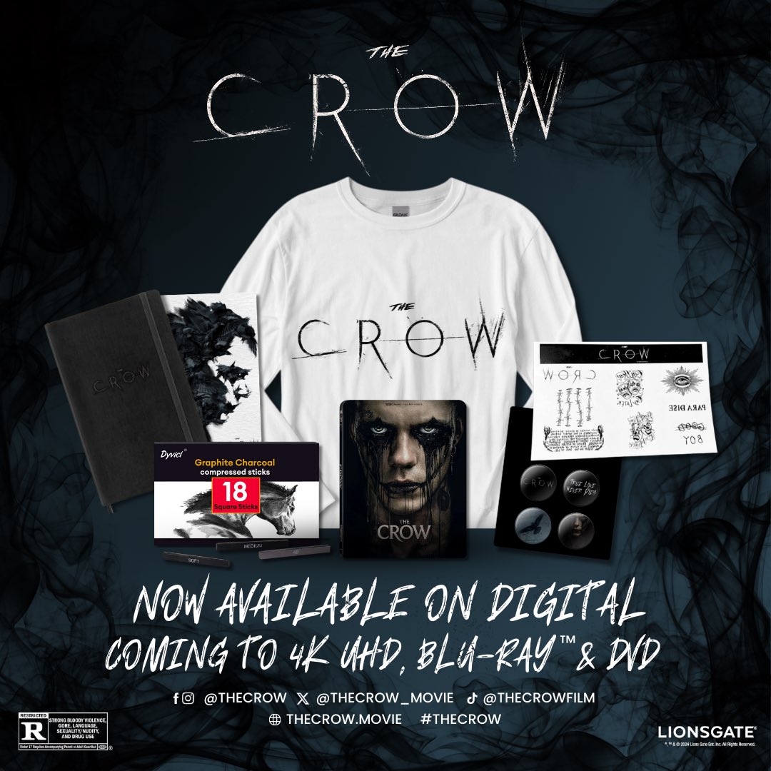 Geek Vibes Nation (@geekvibesnation) on Twitter photo We are giving away two (2) gift sets for THE CROW courtesy of Lionsgate. This includes the movie on 4K UHD.
To Enter - Follow <a href="/GeekVibesNation/">Geek Vibes Nation</a>
Retweet
Winner chosen (11/12)
The Crow is now on digital and arriving on 4K Ultra HD, Blu-ray, & DVD on November 5 from Lionsgate We are giving away two (2) gift sets for THE CROW courtesy of Lionsgate. This includes the movie on 4K UHD.
To Enter - Follow <a href="/GeekVibesNation/">Geek Vibes Nation</a>
Retweet
Winner chosen (11/12)
The Crow is now on digital and arriving on 4K Ultra HD, Blu-ray, & DVD on November 5 from Lionsgate