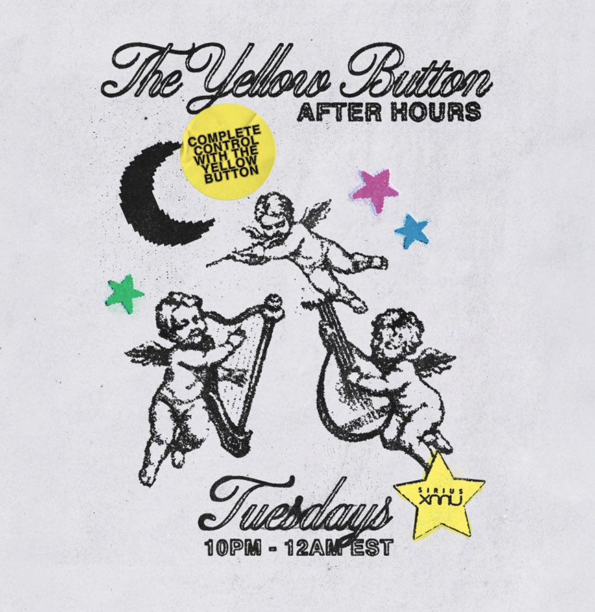 SURPRISE SURPRISE! THE YELLOW BUTTON RADIO IS BACK EEEE!!!! my show’s every Tuesday from 10pm - 12am est on Sirius XMU’s channel 35 ◡̈