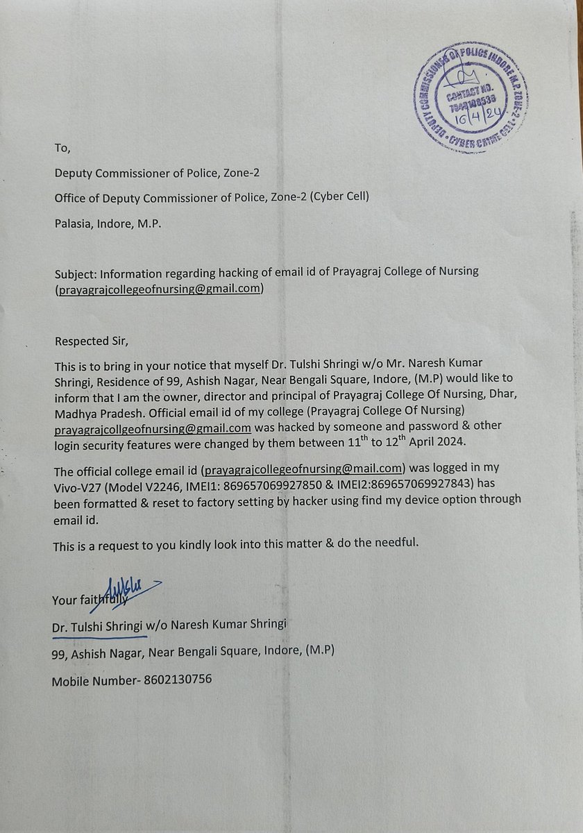 Nursing_Dhar's tweet photo. @MPPoliceDeptt मेरे द्वारा नामजद शिकायत थाना सेक्टर 1,पीथमपुर,जिला धार,मध्यप्रदेश में दर्ज कराई हुई है पर घटना के एक वर्ष बाद भी पीड़ित न्याय की राह देख रही है@DrMohanYadav51 / @CMMadhyaPradesh जी अगर आपका हृदय के किसी कोने में सहानुभूति हो तो पुलिस को कार्यवाही हेतू निर्देशित.. https://t.co/AdNKXEd8yK