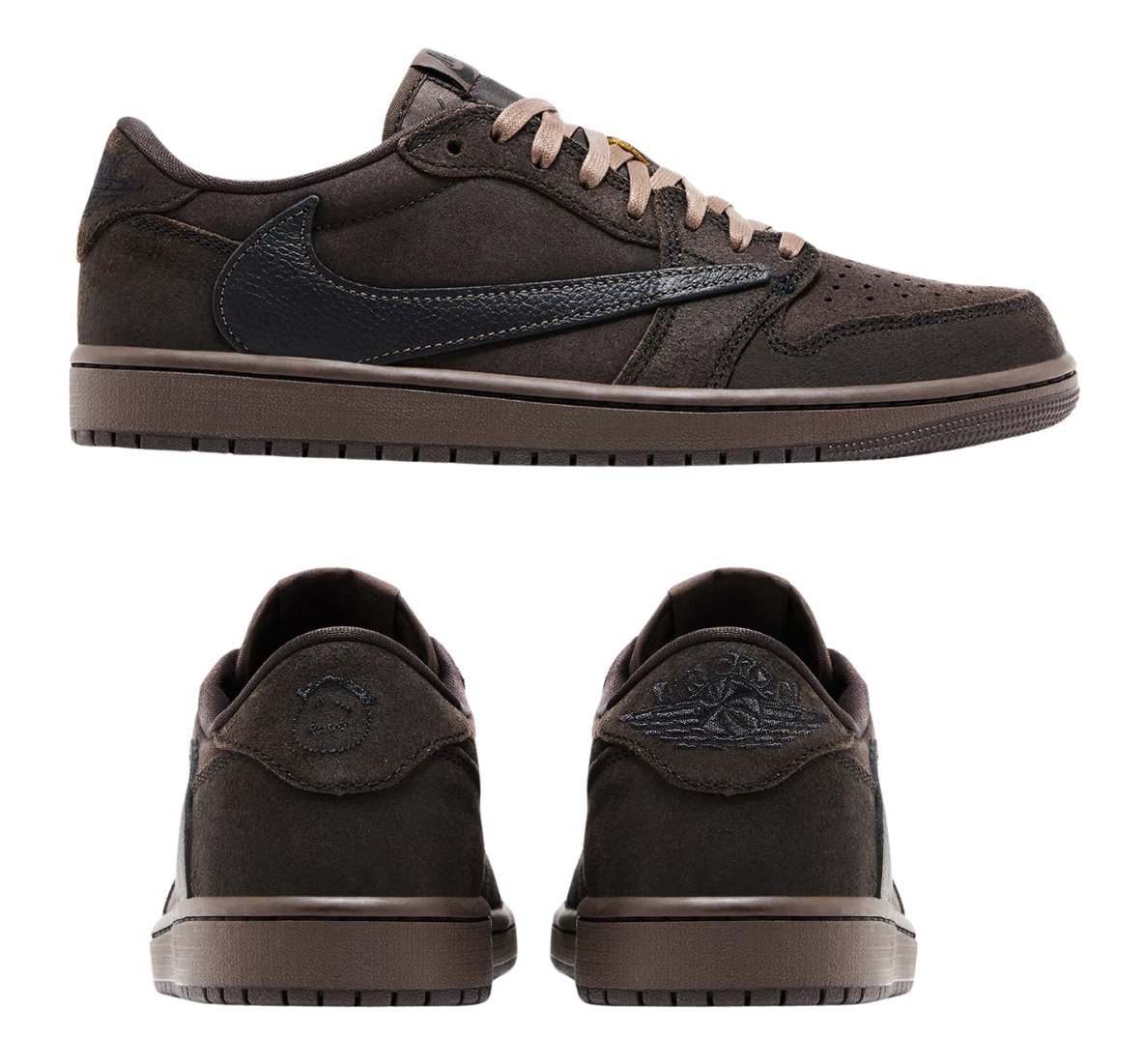 SneakerVisionz's tweet photo. Travis Scott x Jordan 1 Low 'Velvet Brown' Drops Dec. 21st ☕️ https://t.co/rkjNtVitZO