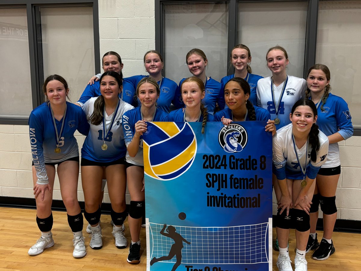 Congratulations to the grade 8 girls volleyball team blue, on winning another banner this weekend at the St. Peter's Invitational! 👊🏐 <a href="/VillanovaSchool/">Villanova Jr. High</a>
