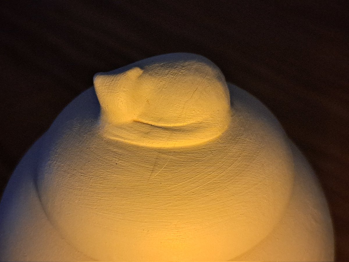 MunKisu on palannut kotiin. Uurnaa koristaa nukkuva kissa. 😿🐾🧡