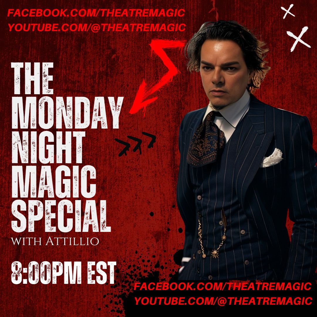 theatremagic's tweet image. Tonight 8:00pmEST The Monday Night Magic Special will appear on the Theatre Magic Youtube Channel and Facebook page.
This week we look at the brilliant mind of Edward Marlo and “The Marlo Miracle”
Premieres at 8 EST
#learningmagic #learnmagictricks #learnmagic #howtomagic…