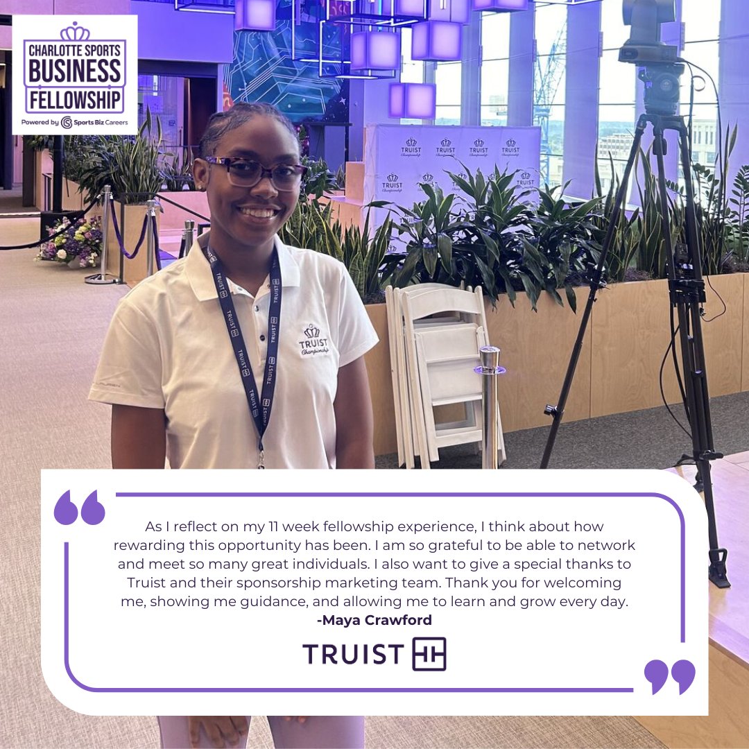 📷 FELLOW SNAPSHOT 📷
Maya Crawford, cohort 2024, worked with Truist. She highlights the unique networking and personal growth opportunities!

📷 APPLICATIONS ARE OPEN 📷
Apply today to join this exclusive and PAID experience for Summer 2025.
📷 Apply NOW: bit.ly/CLT2025
