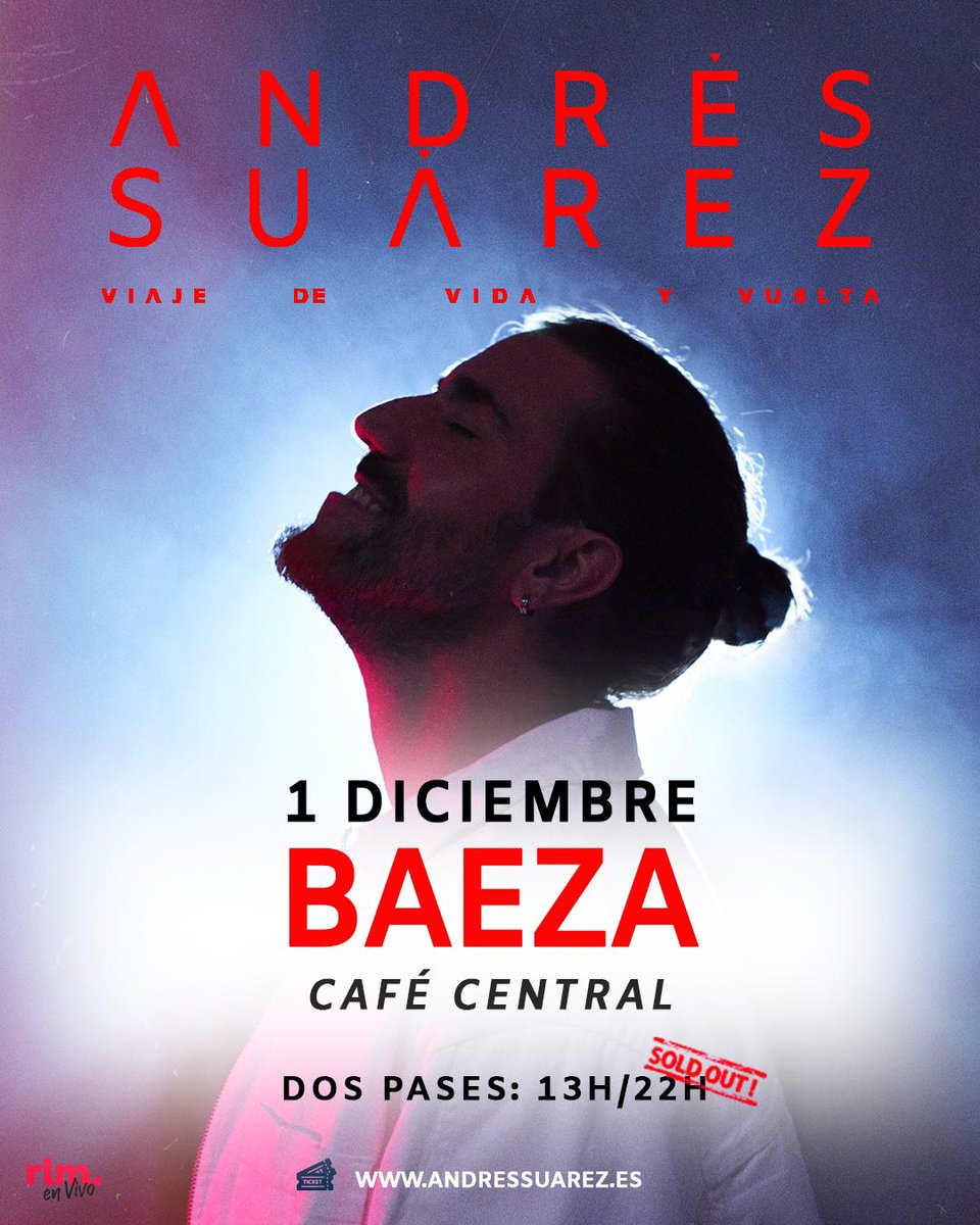 HoraJaen's tweet photo. #RECOMENDADO | Segundo pase para la actuación de ANDRÉS SUÁREZ en su GIRA ACÚSTICA 2024.

Ante la alta demanda y tras colgar el cartel de "entradas agotadas", Café Teatro Central de Baeza y Andrés Suárez posibilitarán a todos aquellos que se han quedado sin su entrada poder disfrutar de su concierto en un nuevo pase. Será a las 13:00 del mismo día, 1 de diciembre.
Las entradas están ya disponibles a la venta en https://t.co/tVfjA6cbub y en breve lo estarán físicamente en Café Teatro Central.

La relación idílica entre Andrés Suárez y Café Teatro Central es única ya que el paso del gallego por esta sala se cuenta por "sold out", en mayo de 2016 y octubre de 2018 también agotó todas sus entradas. 

En este 2024, Andrés vuelve a la carretera con una nueva versión de su gira “Viaje de Vida y Vuelta”. El último trabajo del artista gallego, con el que continúa cosechando éxitos a través de sus canciones inmensas de talento y emoción, esta vez, más cerca que nunca.

Desprovisto de toda su banda, en un formato íntimo, una de las voces más importantes del panorama actual español, hará un recorrido por toda su discografía para disfrutar de su música en una ocasión única y en un escenario muy especial.

@CentralBaeza  @andressuareztwi
#andressuarez #Cafécentral #baeza #concierto