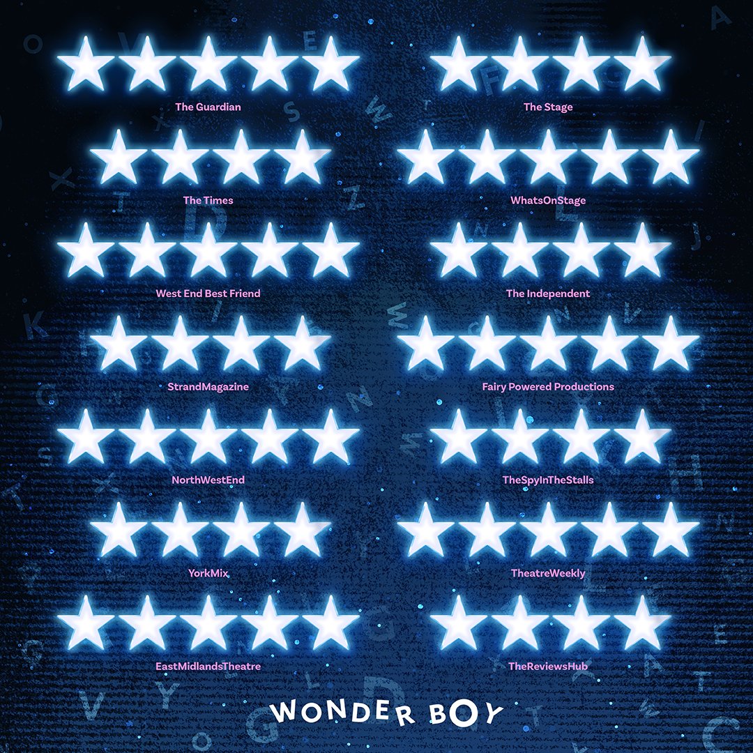 🌟We are so thrilled to have had some absolutely AMAZING reviews across the tour so far!🌟  

Don't miss out on your opportunity to see Wonder Boy, book now at wonderboyplay.com 🦸‍♂️