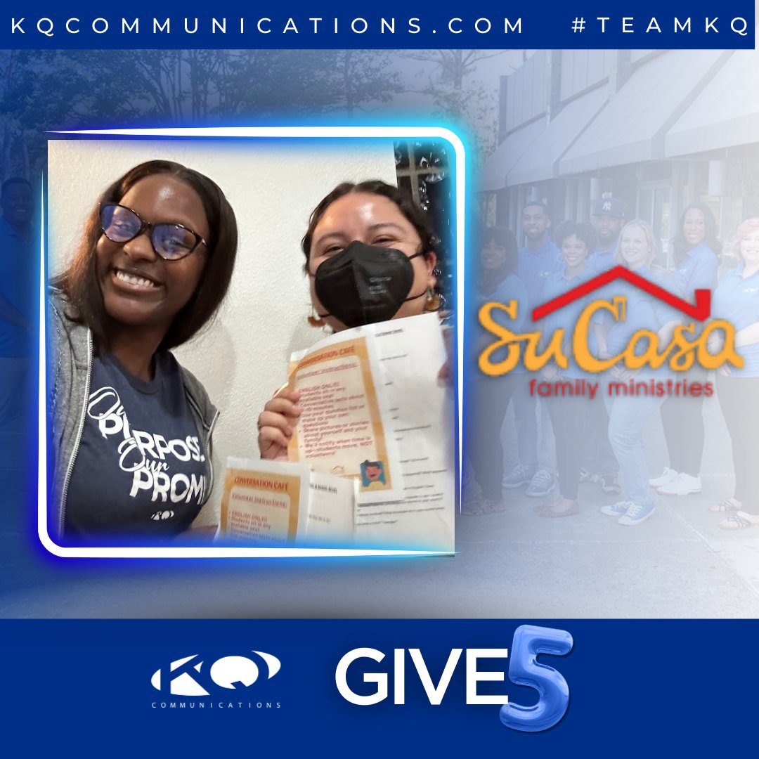 KQ_Comm's tweet photo. Thanks to our company-wide #Give5 program, #TeamKQ can take up to 5 work days each year to do good in our community.  Kailyn and Diana recently spent time at Su Casa Family Ministries, where they helped adult English learners practice their English. Way to go, Kailyn &amp; Diana! https://t.co/rkqhy3xVgQ