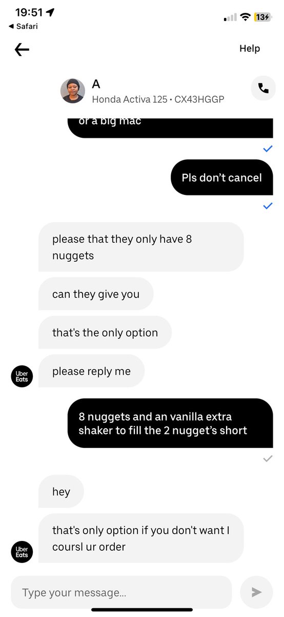 abutifuntime's tweet photo. @Uber_RSA  Took my extra 500 &amp; on top of that you can’t even give me my 10nuggets tell me u have 8 if u can’t give me that u cancel the order what type of service is that. So I bought 8nuggets a happy n mcfeast for 800 Yoh niyizinja https://t.co/fsTiAr2xCf