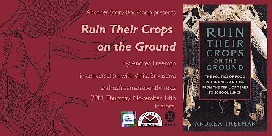 Pande Lecture Management (@pandelectures) on Twitter photo Toronto folks, don’t miss <a href="/afreemanlawprof/">andrea_freeman</a> at <a href="/AnotherStoryTO/">Another Story Bookshop</a> for her book tour of RUIN THEIR CROPS ON THE GROUND! It’s a ground-read on the history and politics of food.
Get your tickets here: eventbrite.ca/e/ruin-their-c… Toronto folks, don’t miss <a href="/afreemanlawprof/">andrea_freeman</a> at <a href="/AnotherStoryTO/">Another Story Bookshop</a> for her book tour of RUIN THEIR CROPS ON THE GROUND! It’s a ground-read on the history and politics of food.
Get your tickets here: eventbrite.ca/e/ruin-their-c…