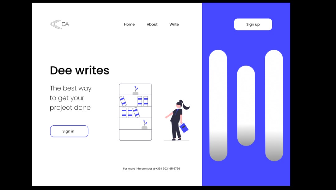 Designer_Deee's tweet image. &quot;Hello everyone,

Started a 30-day UI design challenge today. 

 Today&apos;s task: I designed a landing page tailored to writers and individuals seeking to enhance their writing skills.
I&apos;d love to hear your thoughts and feedback on this design 
#DesignInspiration 
#30daysUIChallange
