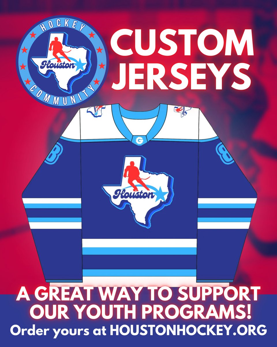 We are excited to bring custom jerseys to you! Visit us online and order yours today! Custom jerseys are a great way to support our youth hockey programs. Check it out today!