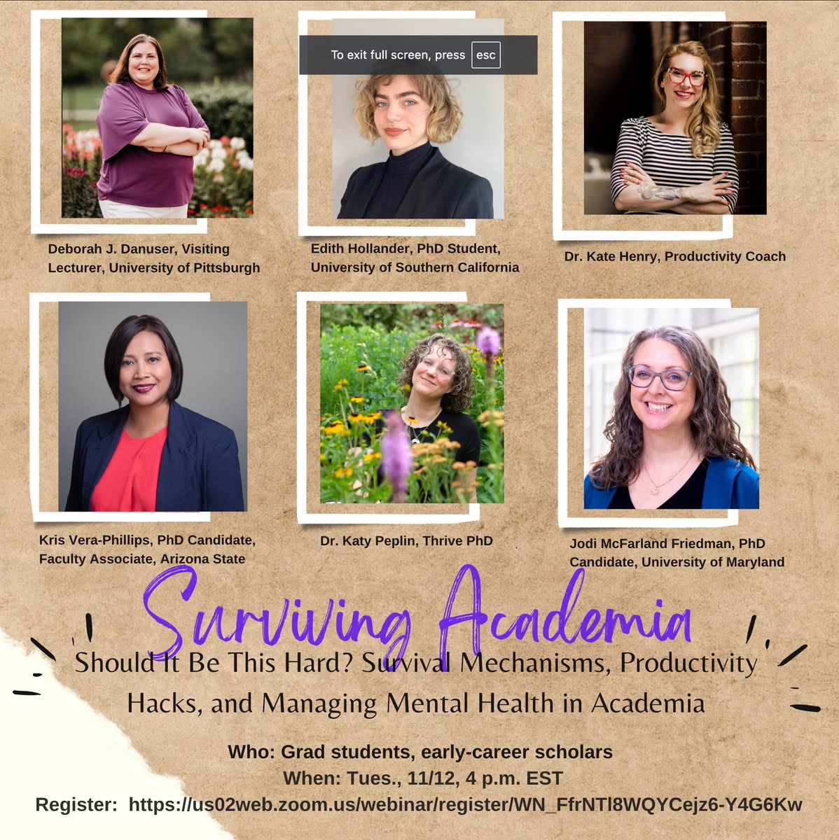 CSGEAEJMC's tweet image. We know you're busy! This @AEJMC panel about is time well spent. Invest in your approach, state of mind, and scholarly satisfaction at 4 p.m. EST Tuesday, Nov. 12. Registration: us02web.zoom.us/webinar/regist…