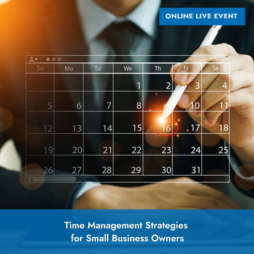 SCOREMentors's tweet photo. 11/12 - Time Management Strategies for Small Business Owners

Register here: https://t.co/0xtlCTYAeG https://t.co/S0Pdp4P4VS