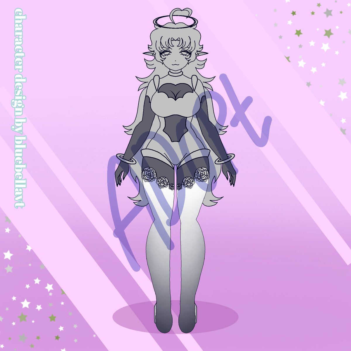 I told you I have too many ideas. 💕 ADOPT OPEN! SPACE ROSES : $30 + custom color palette #adoptable #vtuber #designadopt #adopt #vtuberadopt