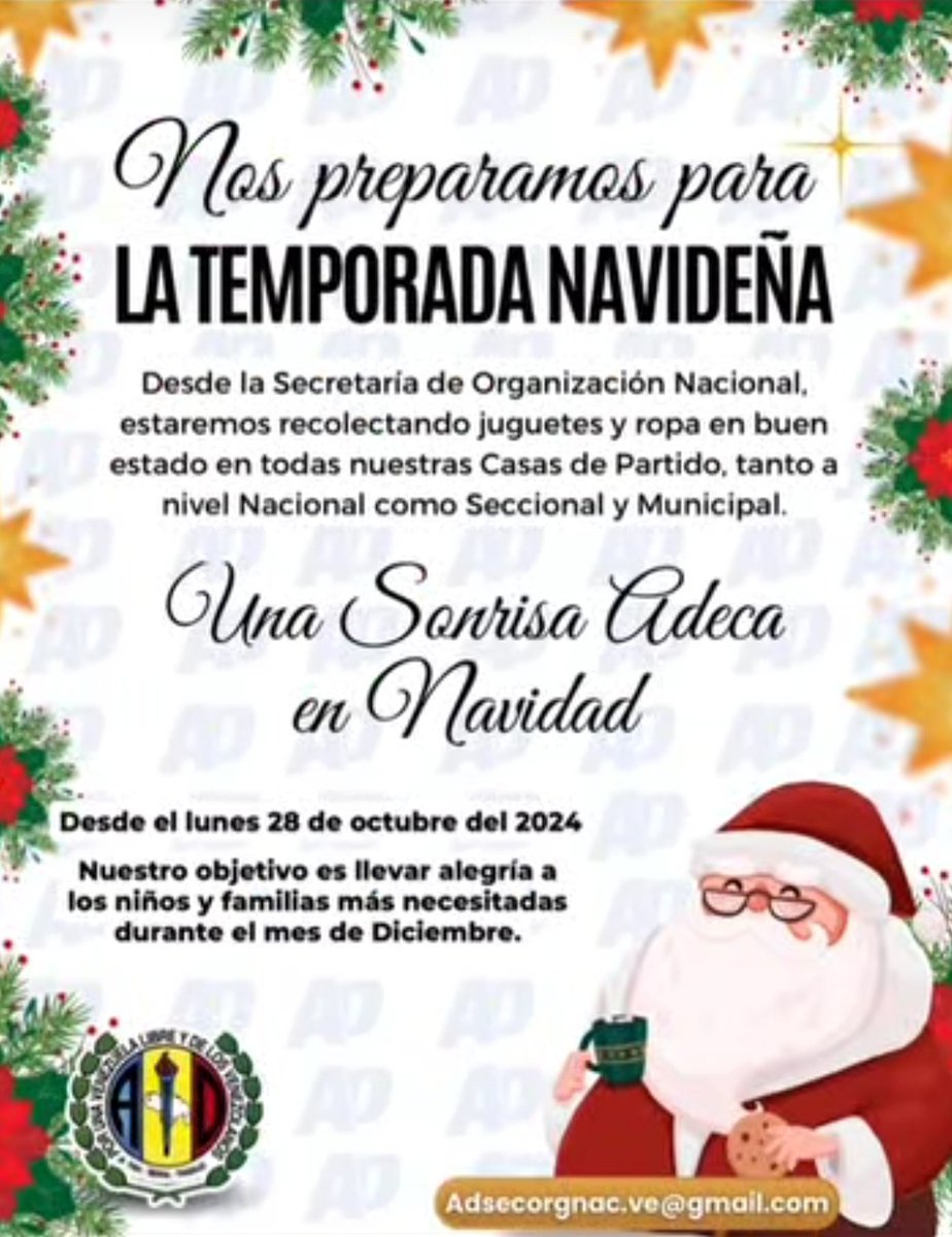 becaroparra's tweet photo. #04Nov Nos preparamos para la temporada navideña, desde la Secretaria de Organización iniciamos la recolección de juguetes y ropa para nuestros niños de #Yaracuy. 

#ADconlaGente
#VentePaTuCasa https://t.co/hDh8xSiOpy