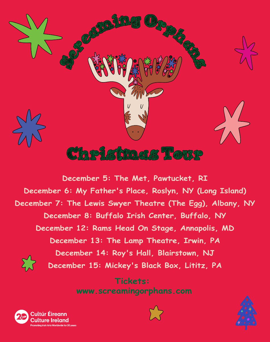 Our Christmas tour starts on Dec. 5 &amp; all shows have tickets on sale. Some shows are nearly sold out... It'll be holiday fun from start to finish!
We're also releasing our new Christmas album soon. Stay tuned for details!  
Thanks to Culture Ireland for all their support!