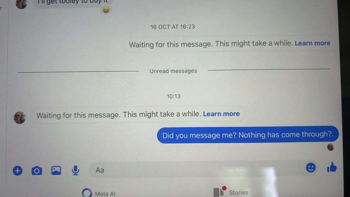 Anyone else experiencing this BS on Messenger App. Messages never arrive.