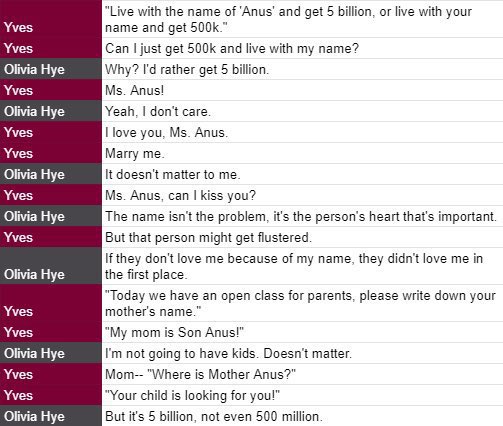 i cant believe this is a real convo between hyeves