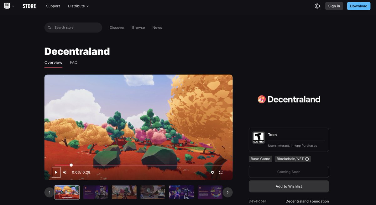 Decentraland (@decentraland) on Twitter photo Hey <a href="/EpicGames/">Epic Games Store</a> so nice to meet you 👋
Wishlist Decentraland on the Epic Store NOW ⬇️
store.epicgames.com/en-US/p/decent… Hey <a href="/EpicGames/">Epic Games Store</a> so nice to meet you 👋
Wishlist Decentraland on the Epic Store NOW ⬇️
store.epicgames.com/en-US/p/decent…