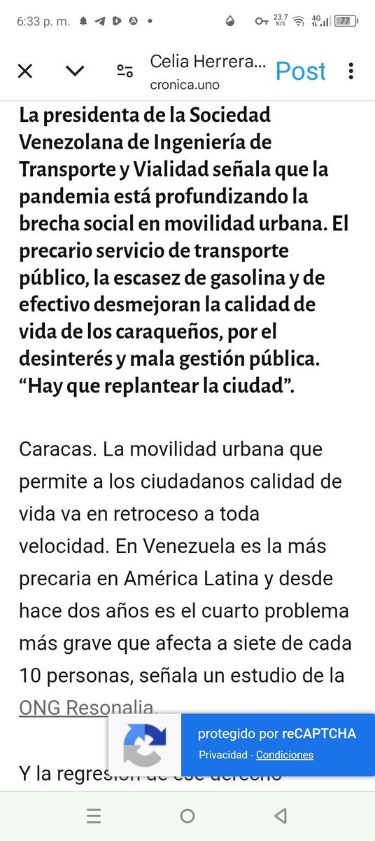 angelcacique's tweet photo. #Martes #4Nov24 #2pm @radiorumbos670 Celia Herrera @celiaherrera presidente de la sociedad venezolana de ingeniería de transporte y vialidad 2) ...problema más grave que afecta a siete de cada 10 personas, señala un estudio de la ONG Resonalia.@YelmiraJB @revista_sic @ImpactoVE https://t.co/eOBgKJYCoq