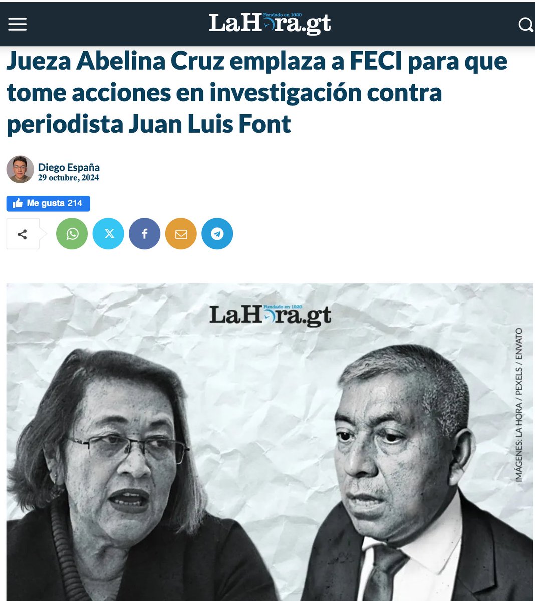 Jody García (@jodyreporta) on Twitter photo 🚨⚠️En Guatemala sigue la persecución contra periodistas: con José Rubén Zamora en arresto domiciliario, ahora el <a href="/MPguatemala/">MP de Guatemala</a> y juzgados también apuntan a Juan Luis Font, de <a href="/concriteriogt/">ConCriterio</a> y a Diego España, de <a href="/lahoragt/">Diario La Hora</a>.
⬇️Detalles: lahora.gt/nacionales/gre… 🚨⚠️En Guatemala sigue la persecución contra periodistas: con José Rubén Zamora en arresto domiciliario, ahora el <a href="/MPguatemala/">MP de Guatemala</a> y juzgados también apuntan a Juan Luis Font, de <a href="/concriteriogt/">ConCriterio</a> y a Diego España, de <a href="/lahoragt/">Diario La Hora</a>.
⬇️Detalles: lahora.gt/nacionales/gre…