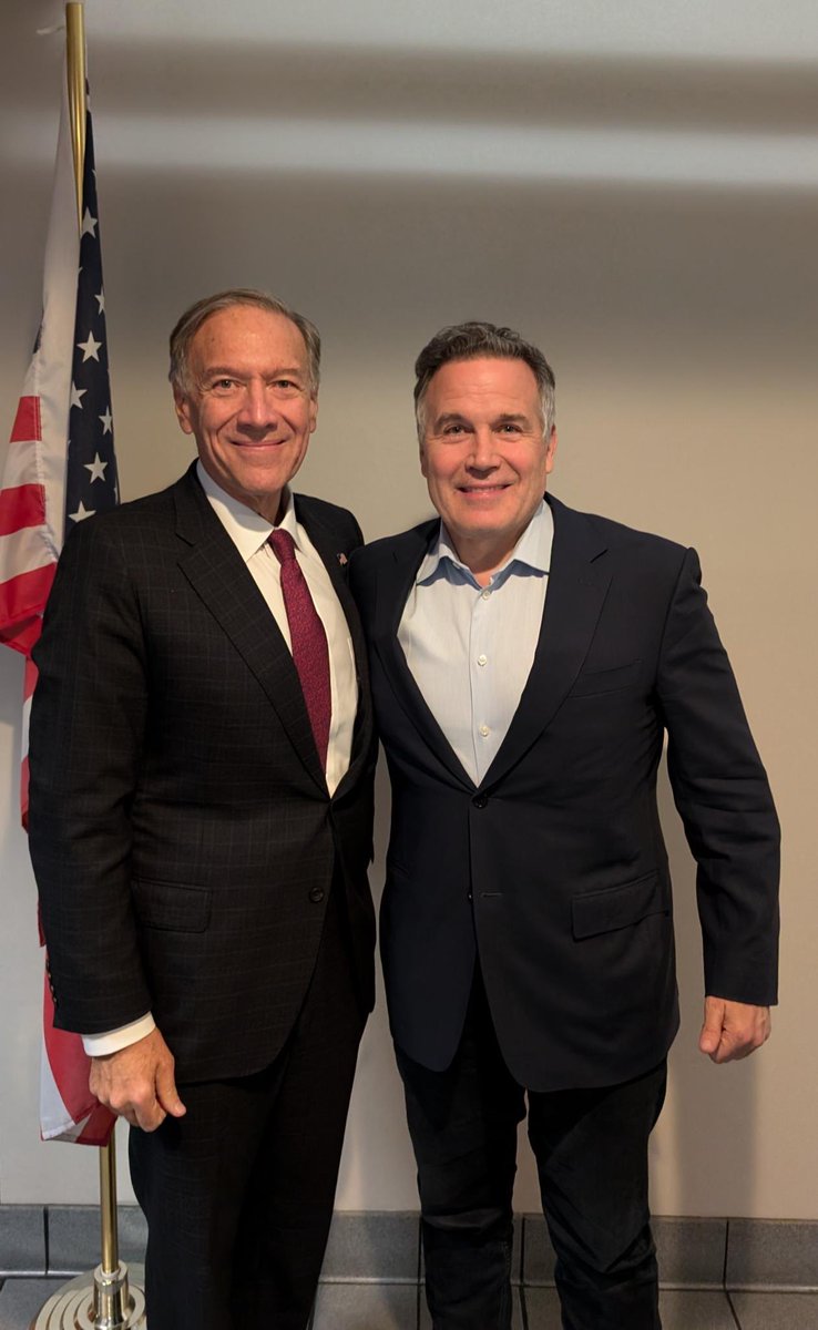 mikepompeo's tweet photo. Just landed in Pittsburgh. Let’s get out the vote for @DaveMcCormickPA and @realDonaldTrump! https://t.co/7bOTzuMSlw