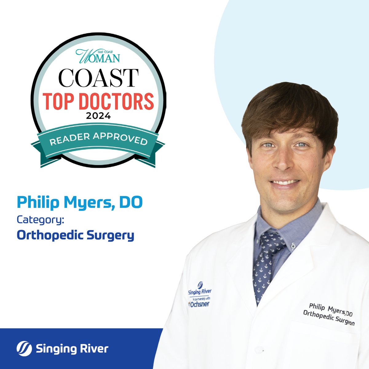 Singing River Health System (@mysingingriver) on Twitter photo Congrats to Dr. Philip Myers on his third consecutive Gulf Coast Woman (<a href="/IAMGCW/">Gulf Coast Woman</a>) Top Doctor award in Orthopedic Surgery! π
Dr. Myersβ expertise in hand surgery and minimally-invasive hip replacement helps our patients recover faster. π
π Learn more: SingingRiver.info/Dr-Myers Congrats to Dr. Philip Myers on his third consecutive Gulf Coast Woman (<a href="/IAMGCW/">Gulf Coast Woman</a>) Top Doctor award in Orthopedic Surgery! π
Dr. Myersβ expertise in hand surgery and minimally-invasive hip replacement helps our patients recover faster. π
π Learn more: SingingRiver.info/Dr-Myers