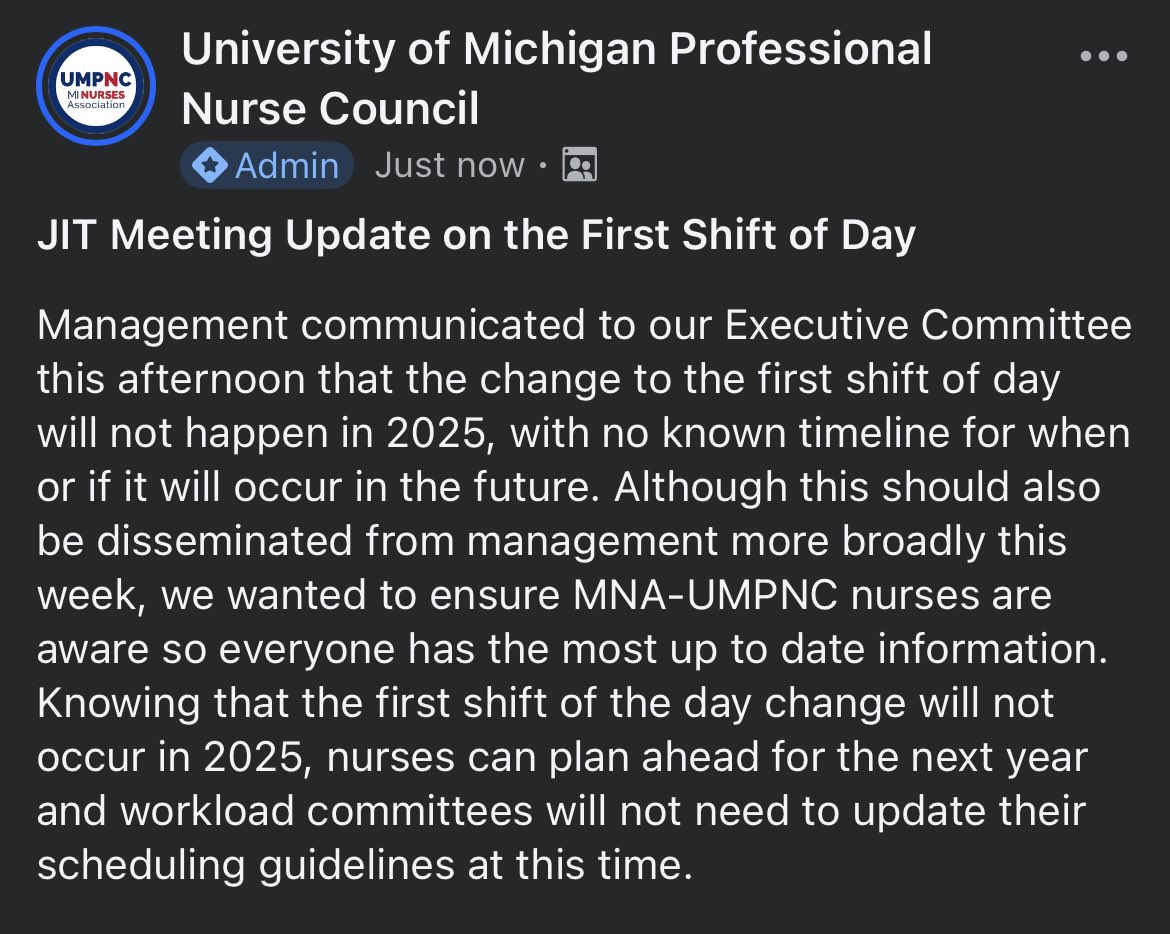 FYI to our nurses and workload committee members!
