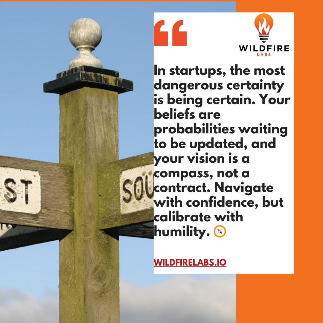 wildfirelabs_io's tweet photo. When someone asks if I'm sure about my startup's direction: 'I'm 80% confident we're 60% right about 40% of our assumptions!'🎲 #StartupMindset #BayesianThinking 

Blog: https://t.co/yAnG1GiAJL 

#business #entrepreneur #entrepreneurs #entrepreneurship #southdakota https://t.co/hd7G4BYijh