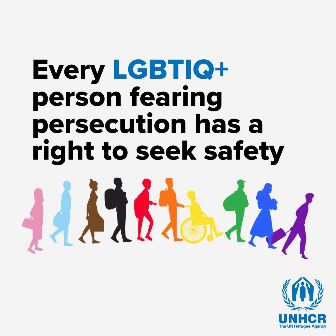 Refugees's tweet image. Every LGBTIQ+ person fearing persecution has the right to seek safety.