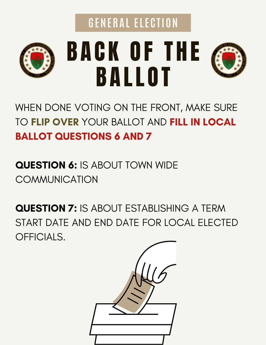 hillarylimaRI's tweet photo. TOMORROW is election day, make sure to get out and vote! 🗳 Remember to flip your ballot over and fill out your answers to the questions on the back! ✅ https://t.co/3OOkNDfLTO