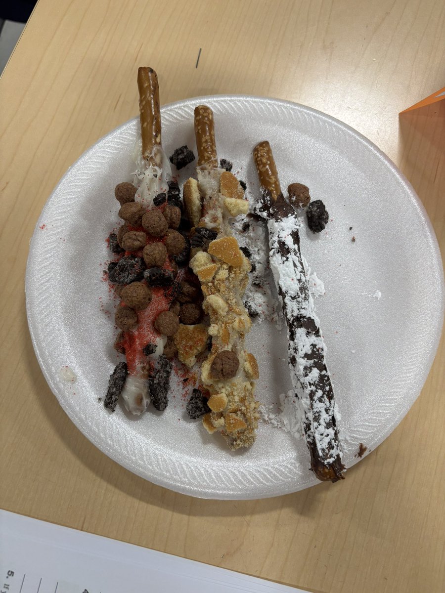 Students learned about the specific elements and compounds used to make the flux on their electrodes.We looked at the commendation of elements and how the they give specific uses for electrodes. We then made edible electrodes for students to eat before going into the welding lab!