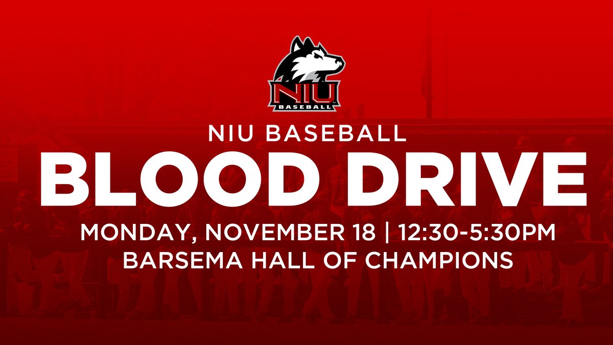 Huskies give back ❤️

NIU Baseball will be hosting a blood drive on Monday, November 18 from 12:30-5:30pm in the Barsema Hall of Champions. 

Register now: bit.ly/3UE2KoO