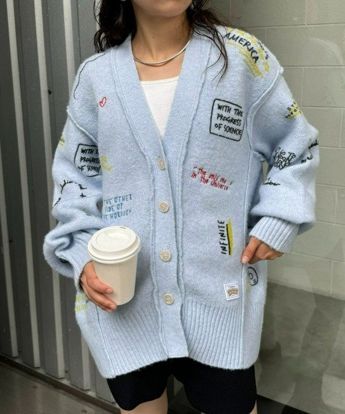 佐久間大介さんラビット着用　パッチワーク Vネック カーディガン 佐久間大介さんラビット着用 パッチワーク Vネック カーディガン