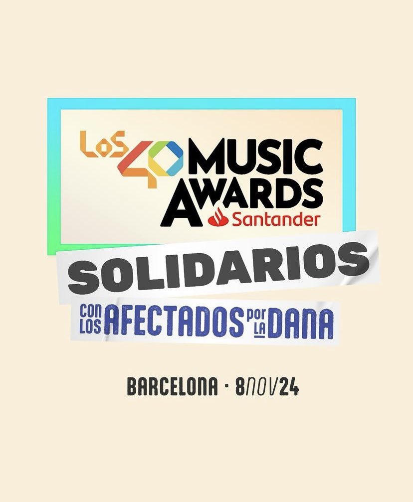 En este momento de total unidad, la música se suma a la gran ola de solidaridad. Gracias a <a href="/Los40/">LOS40</a> que han decidido que su gala #LOS40MusicAwardsSantander sea a favor de #Valencia 

#EventoSolidario 

instagram.com/p/DB9aKDlue4l/…
