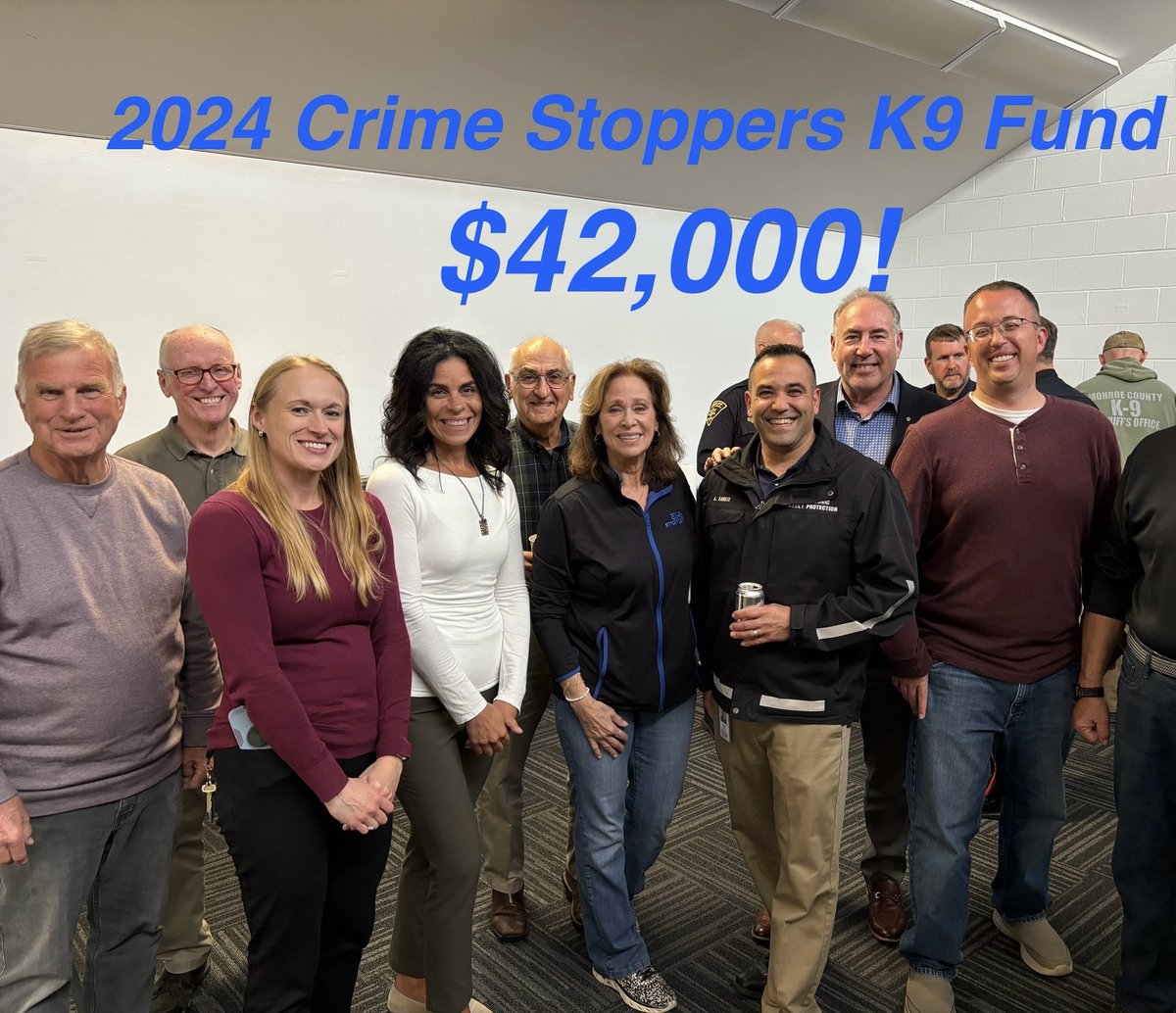 CrimeStoppersK9's tweet photo. Crime Stoppers awarded $42,000 to local K9 Units! TY ⁦@VisionsFCU⁩ ⁦@CountryMax⁩ ⁦@Wegmans⁩ ⁦@TexasBarBQJoint for another great year!⁩@monroesheriffny @RochesterNYPD @RPLCinfosharing @IrondequoitPD  @GreecePoliceNY ⁦@ROCHNYCRIMEINFO⁩ https://t.co/eU7QlbiZgk