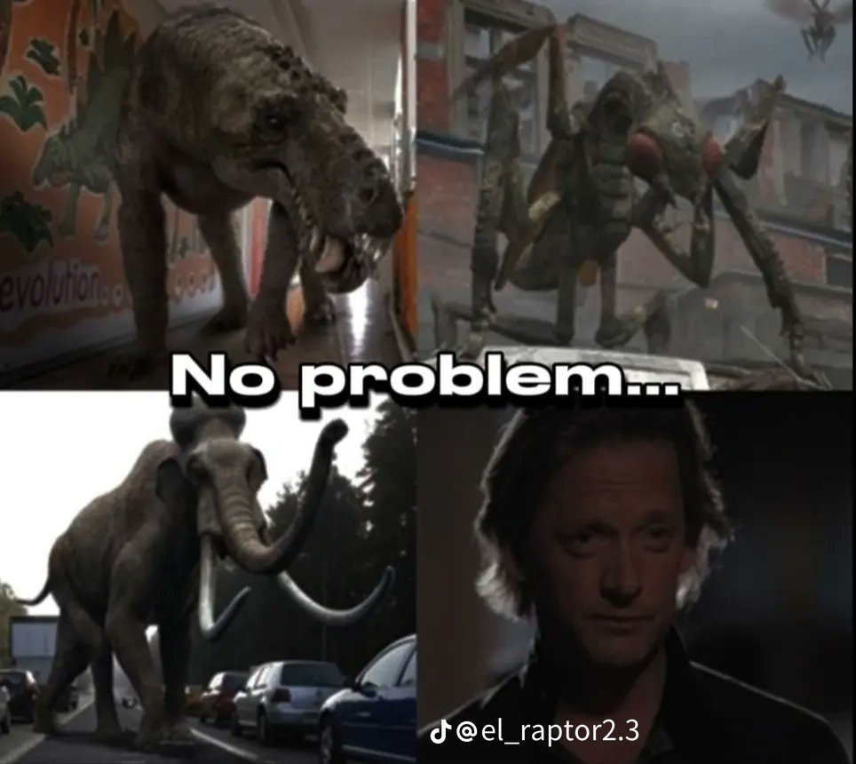 Pinguterra's tweet photo. La batalla con el gorgonopsido fue epica.
#DinoMemes
#JurassicMemes
#Primeval https://t.co/52QLwDtjlH