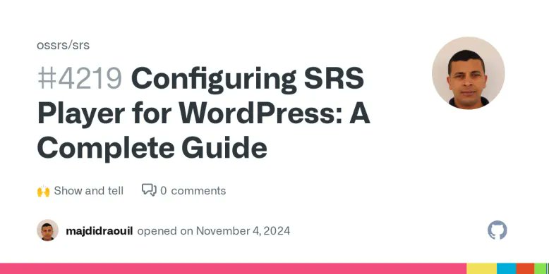 DraouilMajdi's tweet image. Learn how to configure your Apache server to act as a proxy for the Simple Realtime Server (SRS) and enable CORS for smooth video playback. Enhance your site's streaming capabilities with our step-by-step guide!
#Streaming #SRS #WordPress #WebDevelopment #CORS #VideoPlayback