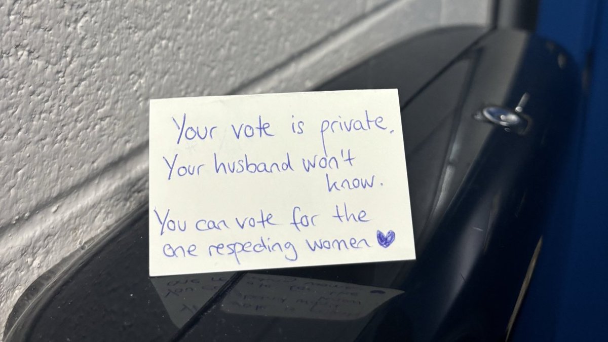 What women saw in the bathroom cubicles today, at Trumps half empty Rally in Reading